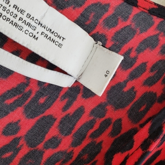 IRO Boina Rad & Black colors Leopard Wrap Dress size 8 or EUR 40 - Picture 11 of 15